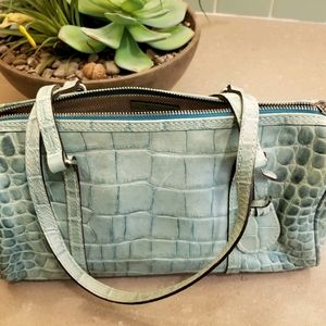 Dooney & Bourke Leather Croc Embossed Barrel Purse